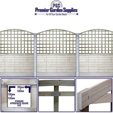 6ftx3ft Heavy Duty Arched Dome Trellis Fence Topper Lattice Wood Treated Timber