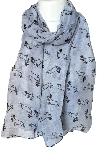 Dachshund dog scarf grey - dachshund,