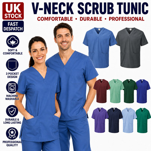 Scrub tunic top - tunic, v-neck