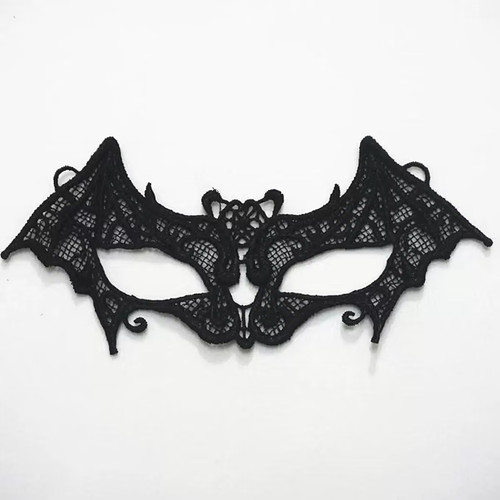 Black lace bat mask gothic - lace,