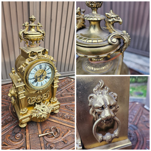 Antique french bronze mantel