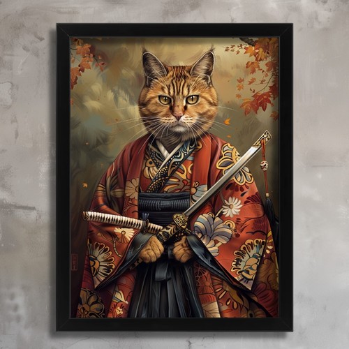 Orange cat kimono japanese - cat, in