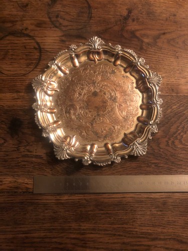 Antique silver plated salver - antique,