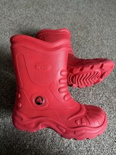 Crocs Handle It Rain Boots In Bright Red Size 4 Little Mark See Photos