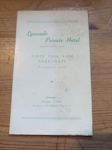 Vintage tariff card lynwode - card,