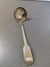 Vintage Fiddleback mustard ladle, Stamped , 10.75cm, 10g,Antique spoon