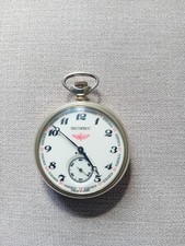 VERY GOOD 18 JEWEL SEKONDA RAILWAY POCKET WATCH  WORKING WELL