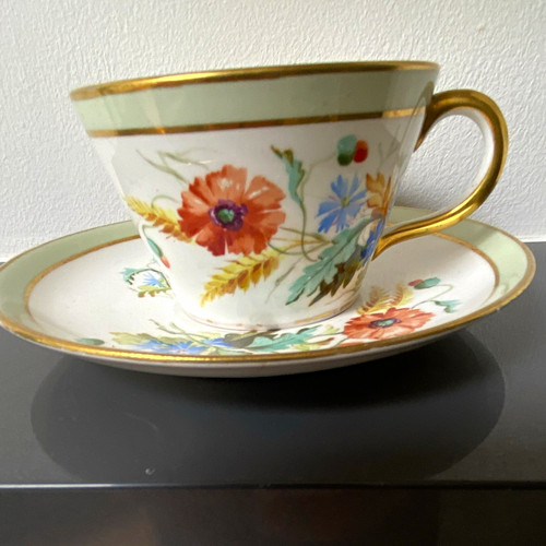 Floral porcelain cup saucer - floral, &