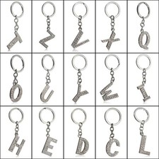 Keyring A-Z Shinny Letter Initial Alphabet Bling Name Crystal Chain Gift