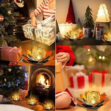  Lotus Flower Solar Powered LED Outdoor Decor Garden Light,Waterproof Metal Gard