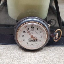 VINTAGE GRE ROSKOPF PATENT SILVER * RAILROAD BACK POCKET WATCH * RUNS *