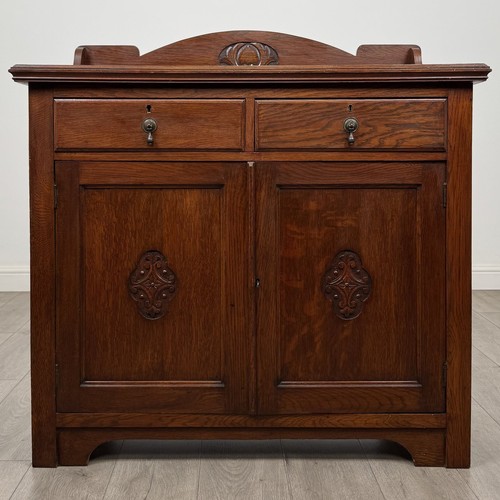 Antique edwardian oak cupboard - antique,