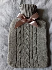 Hot water bottle with soft grey woollen cover BNIB