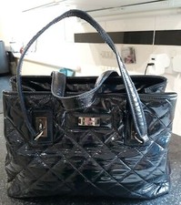 LK BENNETT gorgeous navy patent leather tote bag