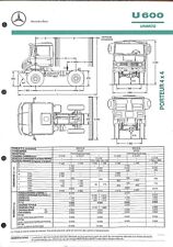 1990 Mercedes Unimog / U 600 GARTER 4 X 4 / TECHNICAL SHEET