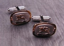 Burberry Set of 2 Cufflinks 1.7cm Gold & Silver Tone Elegant