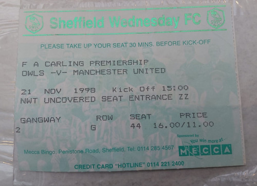Ticket stub sheffield - ticket,