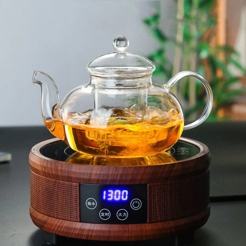 Glass teapot with - glass,