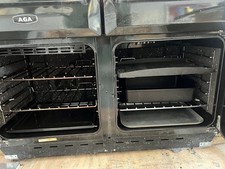 Aga Modern Dual Fuel Range Cooker 6 Burners In Black In Excellent Condition