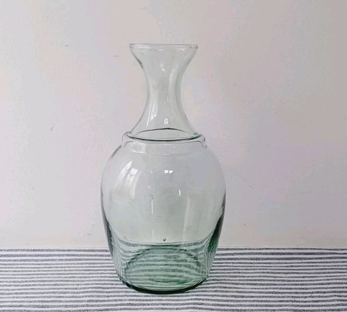 Vintage green glass carafe - vintage,