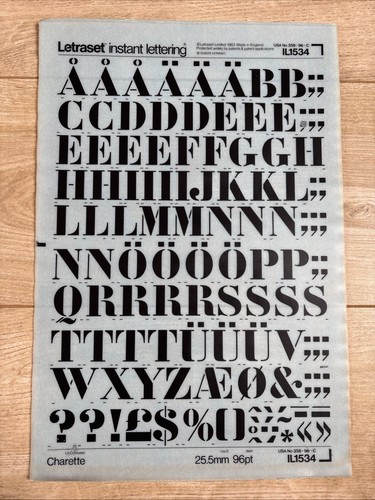 Letraset rub transfer - letraset,