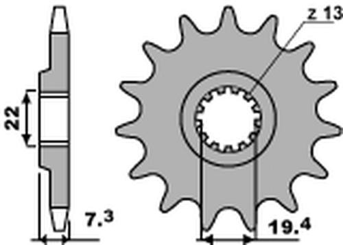 Front sprocket 434 - 434, 16