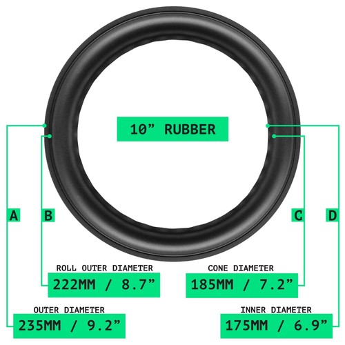 North speaker part rubber - 10",