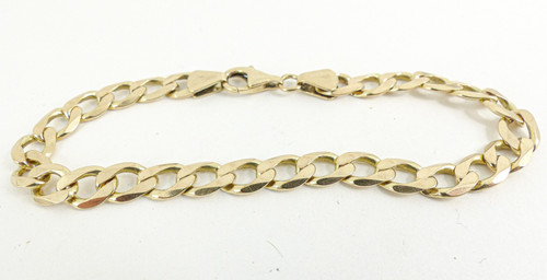 9ct gold curb bracelet - bracelet, solid