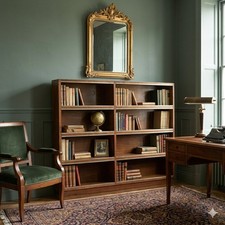 Antique Bookcase Walnut Metal