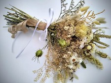 White & Neutral dried flower bouquet, wedding flowers, bridal bouquet, gift, UK