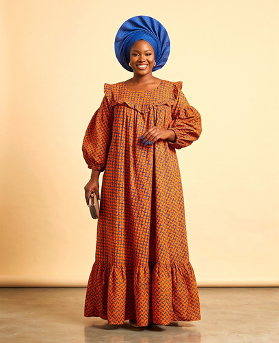 Women orange cotton ankara - women’s,
