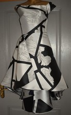 COAST BLACK & SILVER HIGH LOW EVENING FORMAL OCCASION MIDI PARTY DRESS SIZE 18