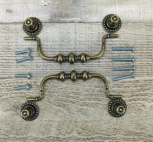 Vintage brass drawer handle - vintage,