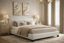 White Faux Leather 5FT King
