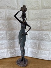 African Sculpture Resin Lady Water Jewellery Statue 15”