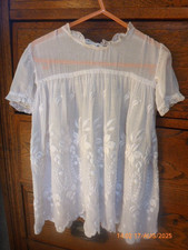 1900’s  Antique Vintage Young Baby Girl’s/Dolls White Cotton Embroidered  Dress
