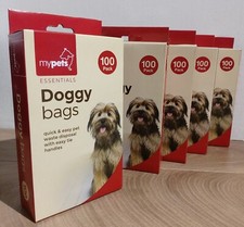 5x pack 100 My Pets essentials Doggy Bags Dog Poop Pet Cat Puppy Poo waste bags