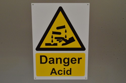 Danger acid sign sticker - sign,