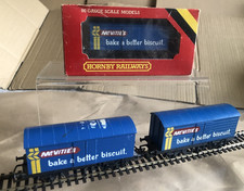 3 x Hornby R137 OO Gauge McVities Closed Freight Wagons - One Boxed