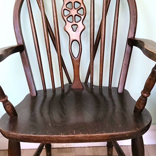 Wheel back wooden chair - back,
