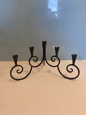 Swedish Wrought Iron Candelabra Candlestick, Sweden, 70s, Scandinavian