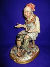 Large Capodimonte Figure Of Cobbler Shoemaker  Signed Rori  Perfect