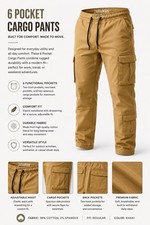 Zara Mens 6 Pocket Cargo Pants