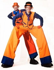 Orange Stilt Walking Costumes