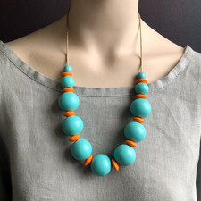 Chunky Turquoise Blue & Orange