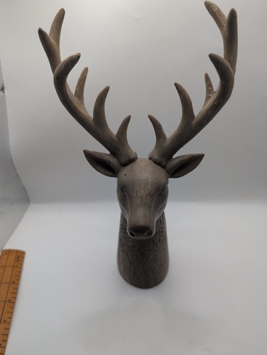 Brown stag head ornament - brown,