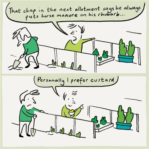 Funny birthday card - funny, rhubarb