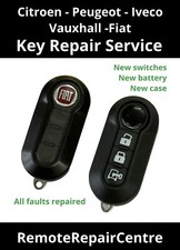 Repair service for Fiat Iveco Van 3 button remote key fob New Case / Battery