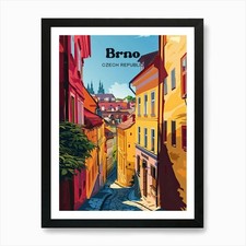 Brno Czech Republic Street Travel I Framed Wall Art Poster Canvas Print Picture