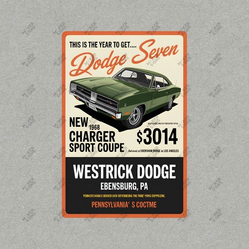 Vintage style 1968 dodge - style,